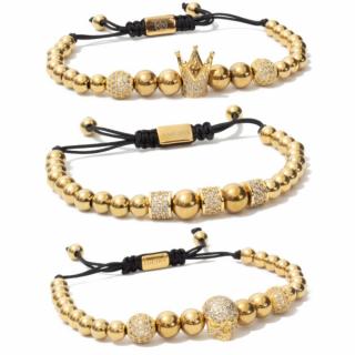 Set 3 Bratari Amunis Luxury 138 Placaj Aur 24K