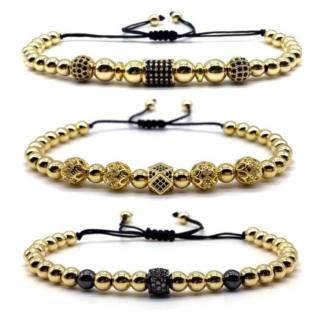 Set 3 Bratari Amunis Luxury 62 24K Gold Plated