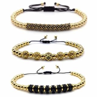 Set 3 Bratari Amunis Luxury 71 24K Gold Plated