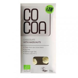 Ciocolata raw-vegan cu alune de padure ECO 50 g