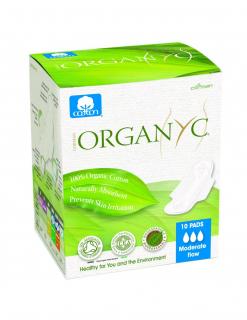 Organyc Bio absorbante intime din bumbac organic 3 picaturi - 10 buc