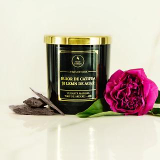 Bujor de catifea si lemn de agar   Premium Negru 600gr.