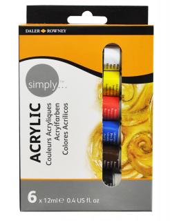 Daler- Rowney - set acrilic 6 x 12ml (culori acrilice Daler –)