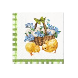 Șervețele decoupage - Chicks with basket  - 1 buc