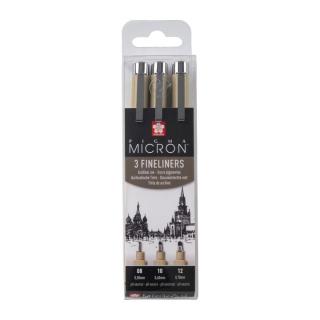 Set de stilouri tehnice SAKURA PIGMA MICRON set BROAD 3 buc