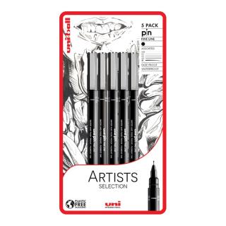 Set de UNI PIN markere fineliner Artist Selection 5 buc