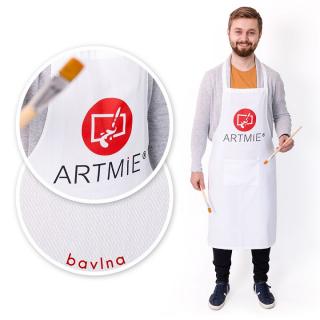 Șorț de bumbac ARTMIE - alb (haine de lucru pentru artiști)