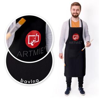 Șorț de bumbac ARTMIE - negru (haine de lucru pentru artiști)