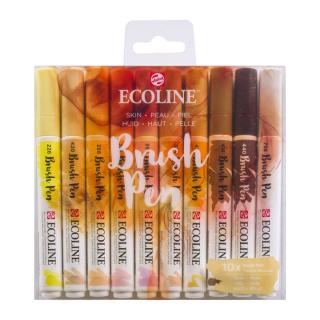 Stilouri pentru acuarelă Ecoline Brush Pen Skin | Set de 10 bucăți