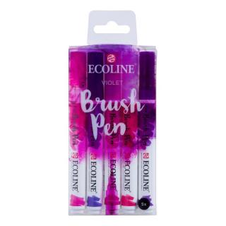 Stilouri pentru acuarelă Ecoline Brush Pen Violet | Set de 5 bucăți