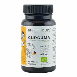 Curcuma Ecologica (Turmeric) din India (405 mg) Republica BIO, 60 capsule