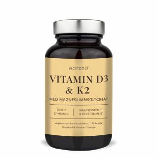 NORDBO - Vitamina D3 (2500UI)  K2  Magneziu Bisglicinat, 90 capsule