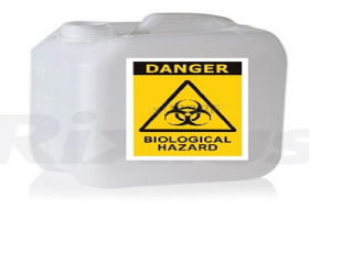 Bidon din HDPE pentru deseuri periculoase lichide - 5L conformUN 3H1   Y1.9   170  ..  D   BAM11860- inscriptionat BIOHAZARD