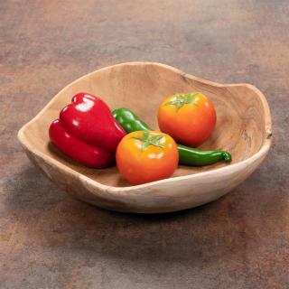 Bol din lemn de TEAK 30x30 cm - ideal pentru fructe, legume - decorativ - executat manual