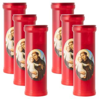 Lumanare rosie tip candela - ST. Antonio - dimensiune 19.5x6.5 cm