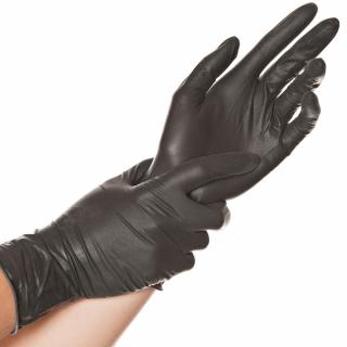 Manusi consult DIABLO - marime S - latex  fara pudra - negre - 24 cm - 100 buc