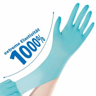 Manusi examinare NEO STRETCH PRO-neoprene,fara pudra-elasticitate 1000%-diverse marimi,turquoise, 100 buc