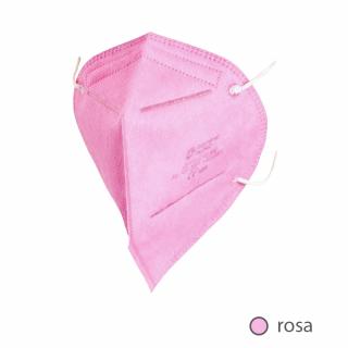 Masca protectie respiratorie  clasa FFP2 - cu elastic  si clip de fixare - EN149:2001+A1 2009 - culoare pink - made in Europe