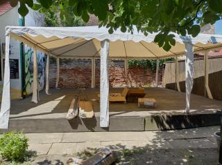 Pagoda Marquee Exclusive 7x7 m PVC - culoare alb - inclusiv pereti