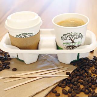 Pahar cafea Bio NATURAL Protect TREE certificat FSC - 1 perete - din carton PLA-stratificat - 12 oz  300ml  9cm - 50 buc