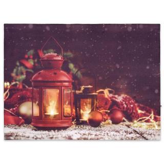 Tablou iluminat 2 leduri cu timer - 30x40cm - print digital pe canvas - Lampa X-mas