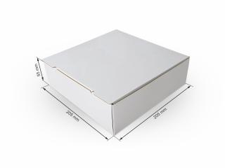 Cutie carton microondul alb, 205x205x55mm