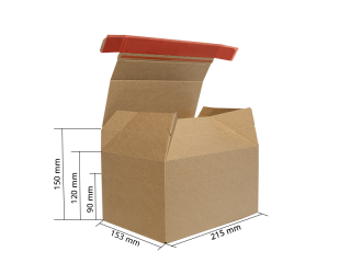 Cutii de carton cu autoformare si banda dublu adeziva Flexibox 215x153x150