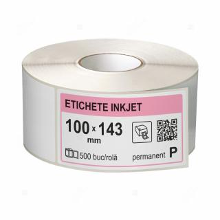 Etichete inkjet (JetGloss) in rola 100x143mm, adeziv permanent, 500 buc rola (compatibile Epson)