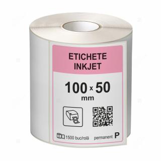 Etichete inkjet (JetGloss) in rola 100x50mm, adeziv permanent, 1500 buc rola (compatibile Epson)