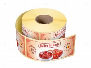 Etichete personalizate pentru borcane, Bulion de rosii, 54x144 mm, 500 etichete rola