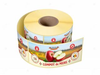 Etichete personalizate pentru borcane, Compot de mere, 54x144 mm, 500 etichete rola