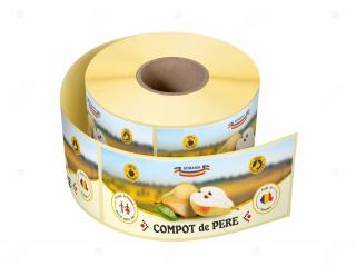 Etichete personalizate pentru borcane, Compot de pere, 54x144 mm, 500 etichete rola