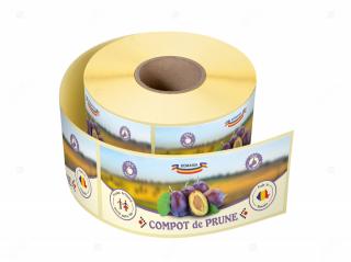 Etichete personalizate pentru borcane, Compot de prune, 54x144 mm, 500 etichete rola