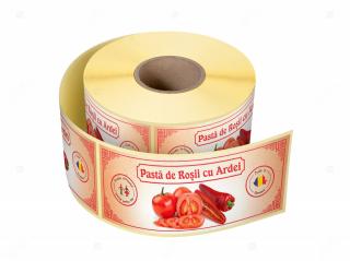 Etichete personalizate pentru borcane, Pasta de rosii cu ardei, 54x144 mm, 500 etichete rola