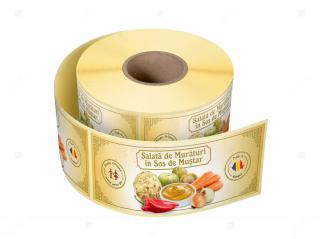Etichete personalizate pentru borcane, Salata muraturi in sos de mustar, 54x144 mm, 500 etichete rola