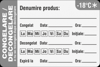 Etichete personalizate, PRODUSE CONGELATE, 75x50 mm, 1000 buc rola