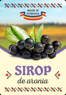 Etichete sticle personalizate, Sirop de aronia, 100x70 mm, 1000 buc rola