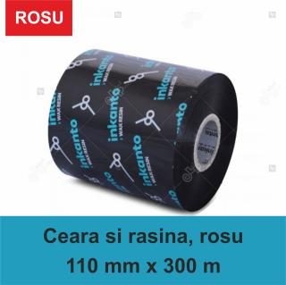 Ribon ARMOR Inkanto APR558R , ceara si rasina (waxresin), rosu, 110mmx300M, OUT