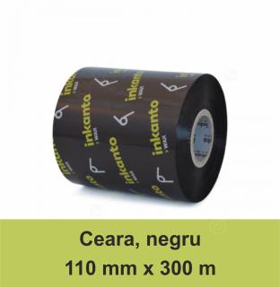 Ribon ARMOR Inkanto AWR8, ceara (wax), negru, 110mmX300M, OUT