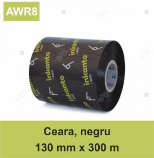 Ribon ARMOR Inkanto AWR8, ceara (wax), negru, 130mmX300M, OUT