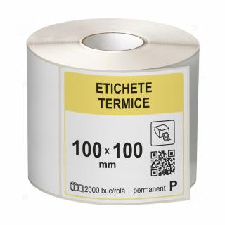 Role etichete termice autoadezive 100x100 mm, 2000 etichete rola