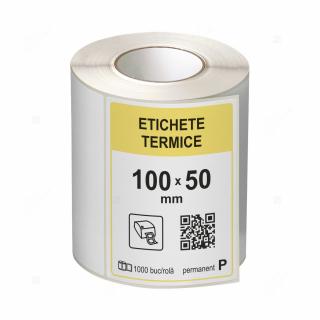 Role etichete termice autoadezive 100x50 mm, 1000 etichete rola