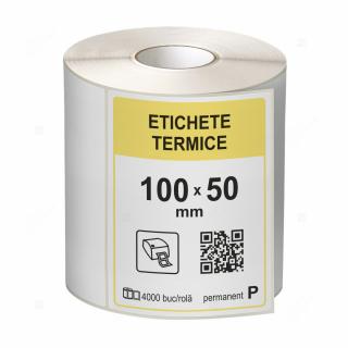 Role etichete termice autoadezive 100x50 mm, 4000 etichete rola