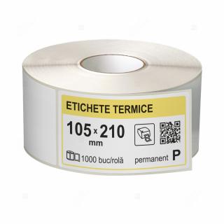 Role etichete termice autoadezive 105x210 mm, 1000 etichete rola