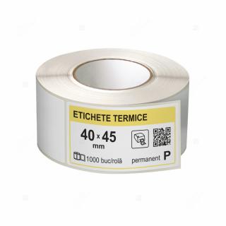 Role etichete termice autoadezive 40x45 mm, 1000 etichete rola