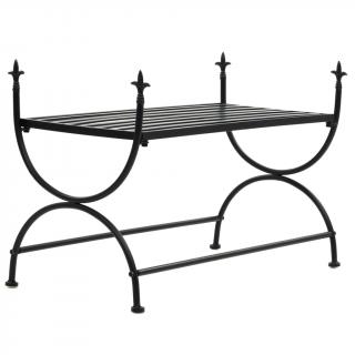 Banca in stil vintage, negru, metal, 83x42x55 cm