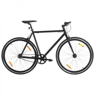 Bicicleta cu angrenaj fix, negru, 700c, 55 cm