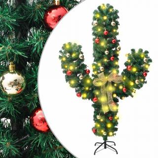 Cactus de Craciun cu suport si LED, verde, 150 cm, PVC