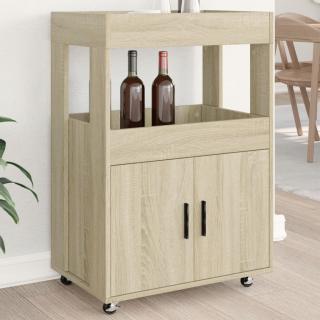 Carucior de bar, stejar sonoma, 60x39,5x89 cm, lemn prelucrat