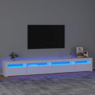 Comoda TV cu lumini LED, alb, 270x35x40 cm